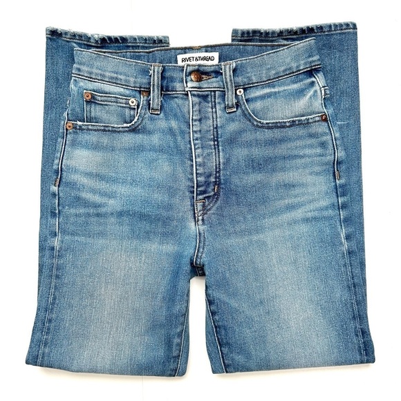 Madewell Rivet & Thread Cali Demi-Boot Jeans in Shetland Wash AK803 Size 26 - Picture 7 of 14